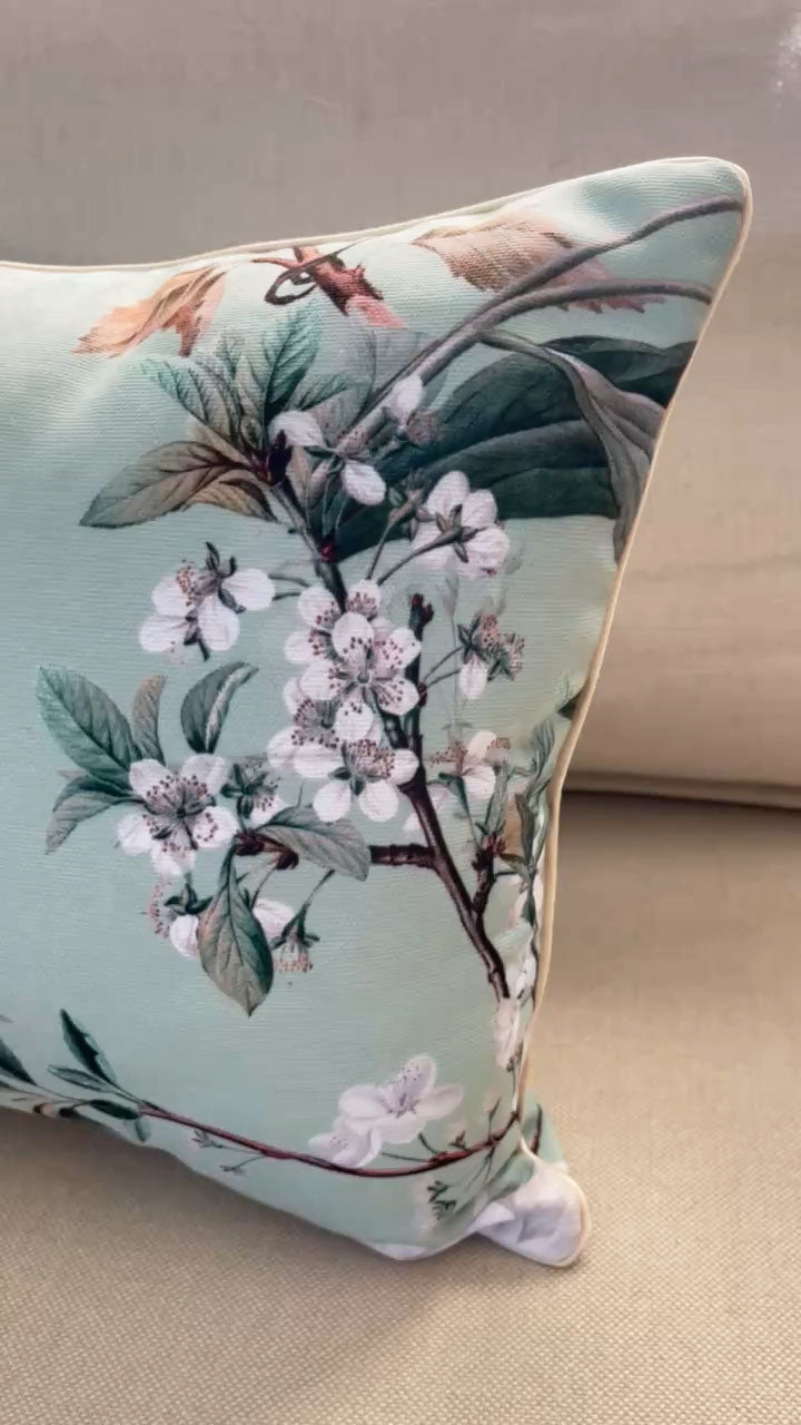 Double-Sided Indoor Outdoor Vintage Botanical Throw Pillow for Sofa Decor
