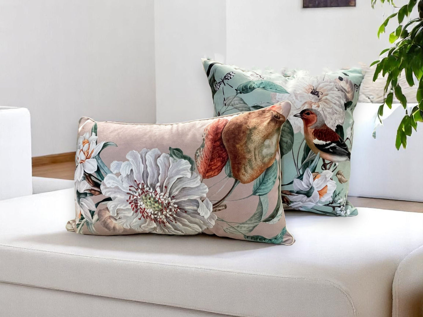 Double-Sided Indoor Outdoor Vintage Botanical Throw Pillow for Sofa Decor