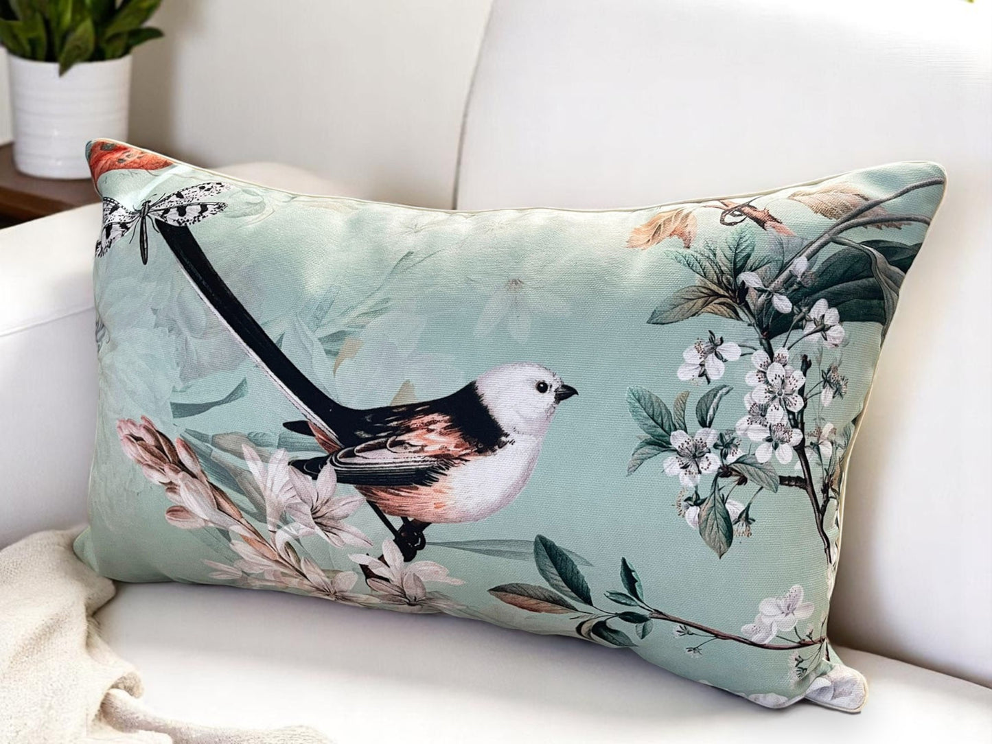 Double-Sided Indoor Outdoor Vintage Botanical Throw Pillow for Sofa Decor