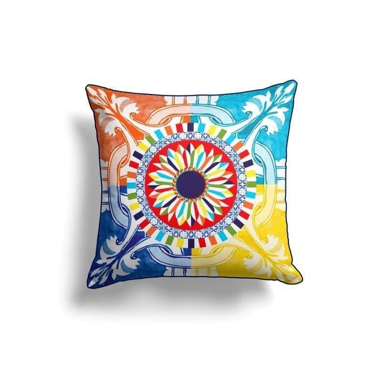 Mediterranean Mosaic Cushion Cover – Vibrant Tile Design
