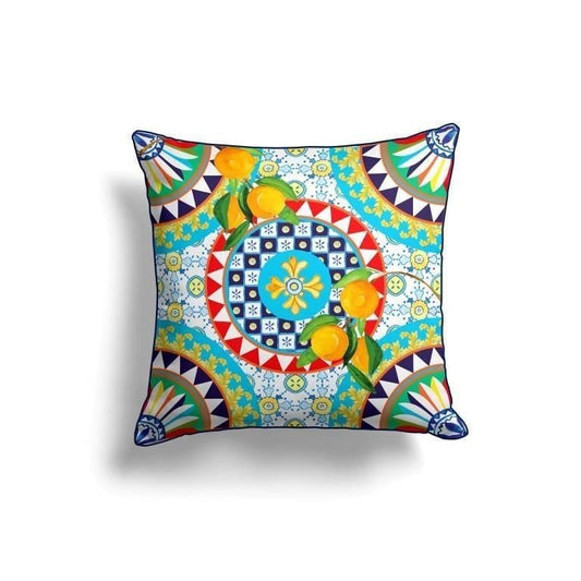 Mediterranean Mosaic Cushion Cover – Vibrant Tile Design