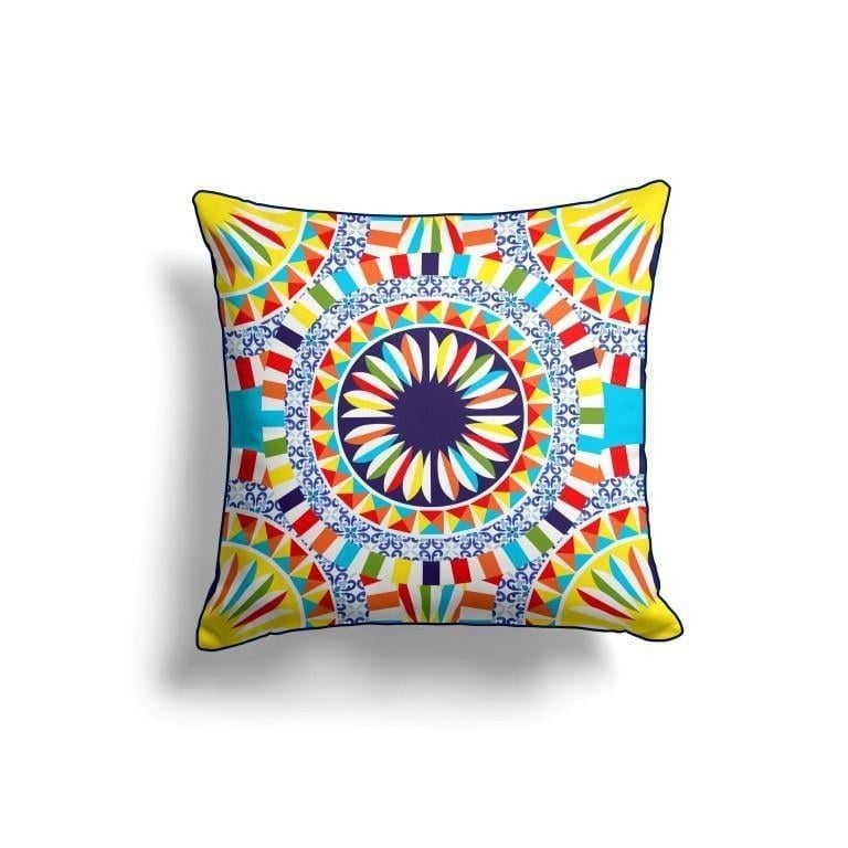 Mediterranean Mosaic Cushion Cover – Vibrant Tile Design