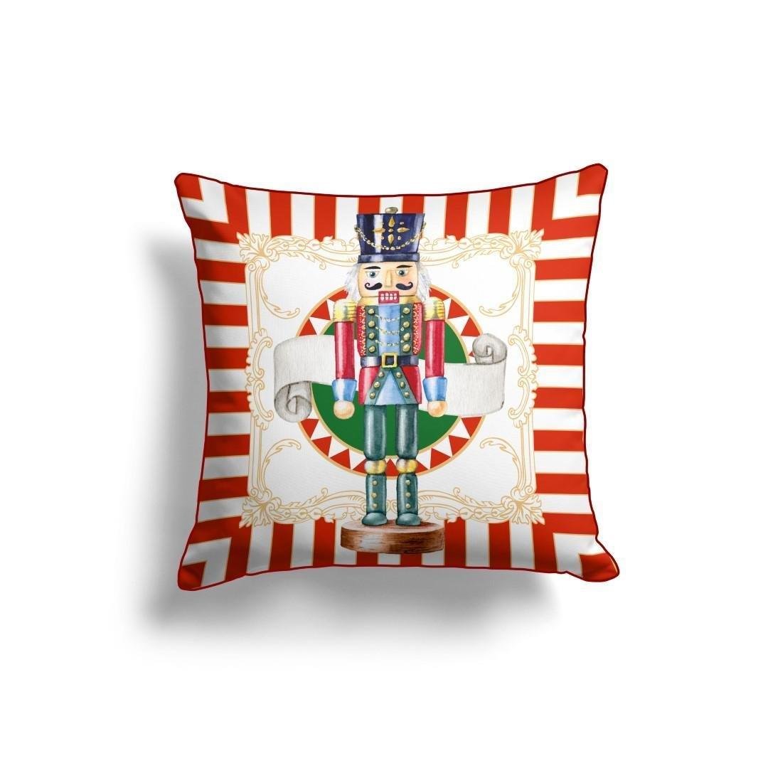 Nutcracker Cushion Cover – 43x43 cm | Festive Christmas Decor Pillow