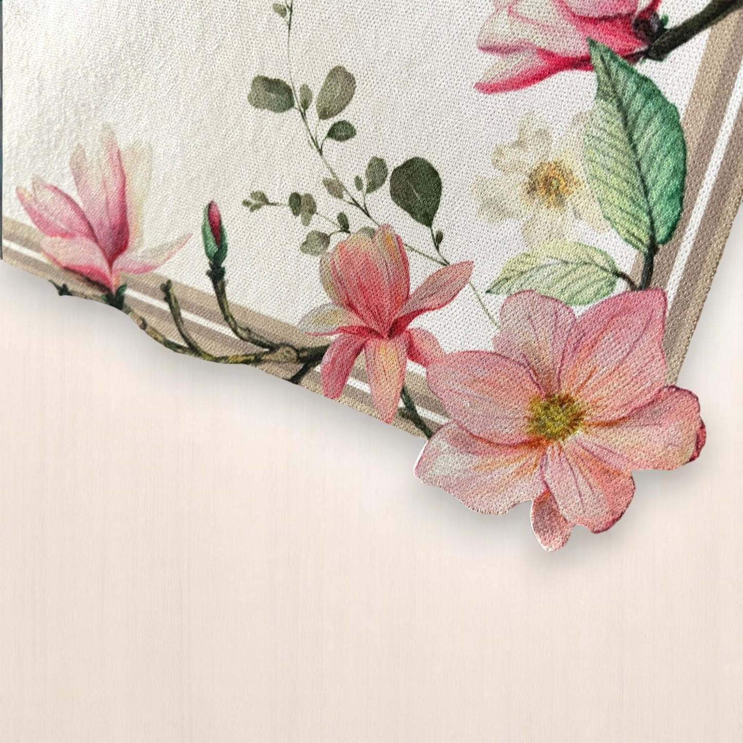 Set of 4 Floral Placemats with Matching Napkins, Napkin Rings | Magnolia Table Decor Set| Spring Table Setting | 3D-look print on fabric