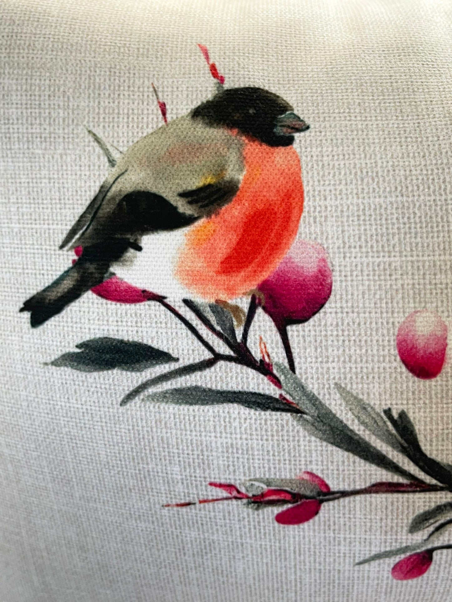 Peony & Bird Cushion Cover Set, Floral Throw Pillow Covers with Piping, Double-Sided Print Sofa Decor