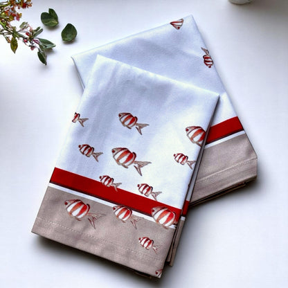 Set of 4 Coastal Seashell Placemat with Coral Napkin& Shell Ring| Ocean Theme Table Decor| Beach House, 3D-look print on high quality fabric