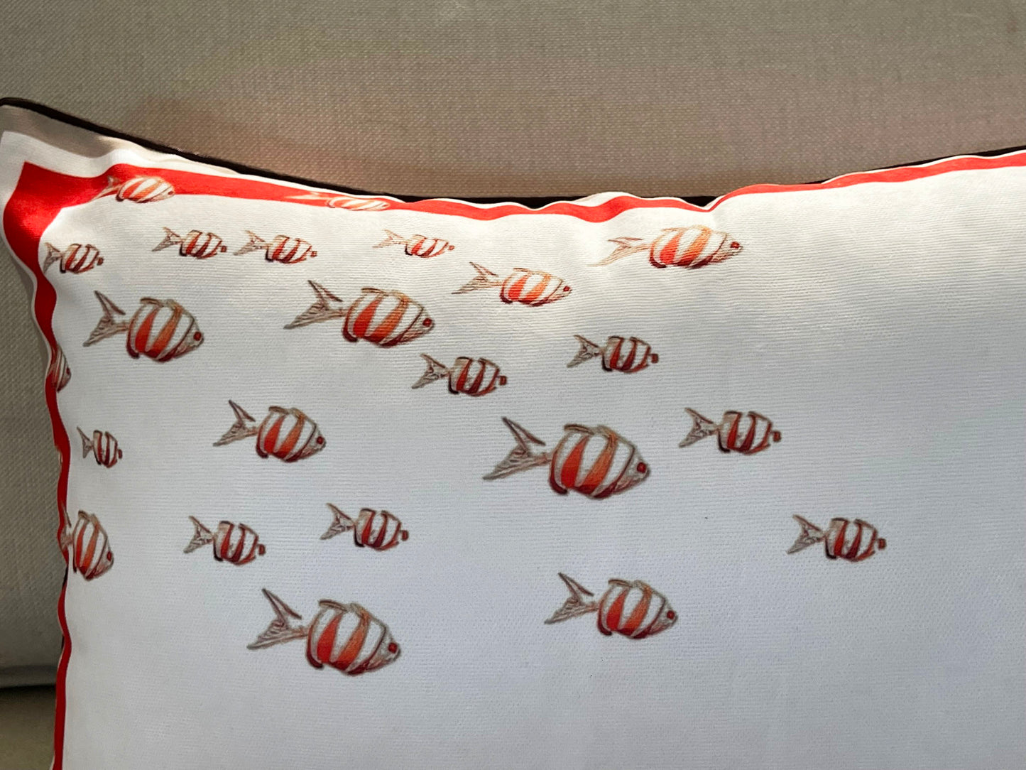 Coastal Coral Cushion Covers Set – Double-Sided Velvet Feel Piping Pillow Covers