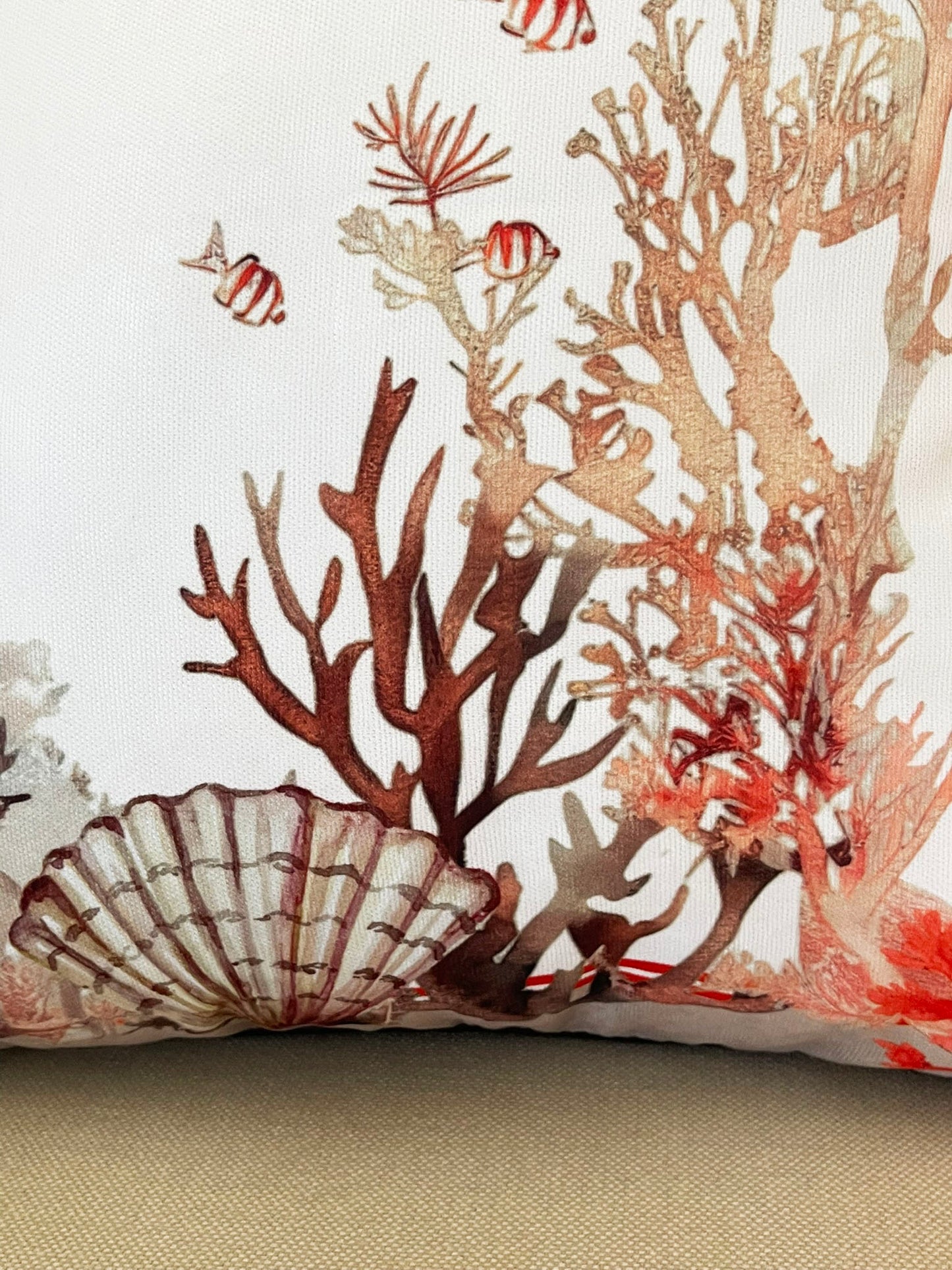 Coastal Coral Cushion Covers Set – Double-Sided Velvet Feel Piping Pillow Covers