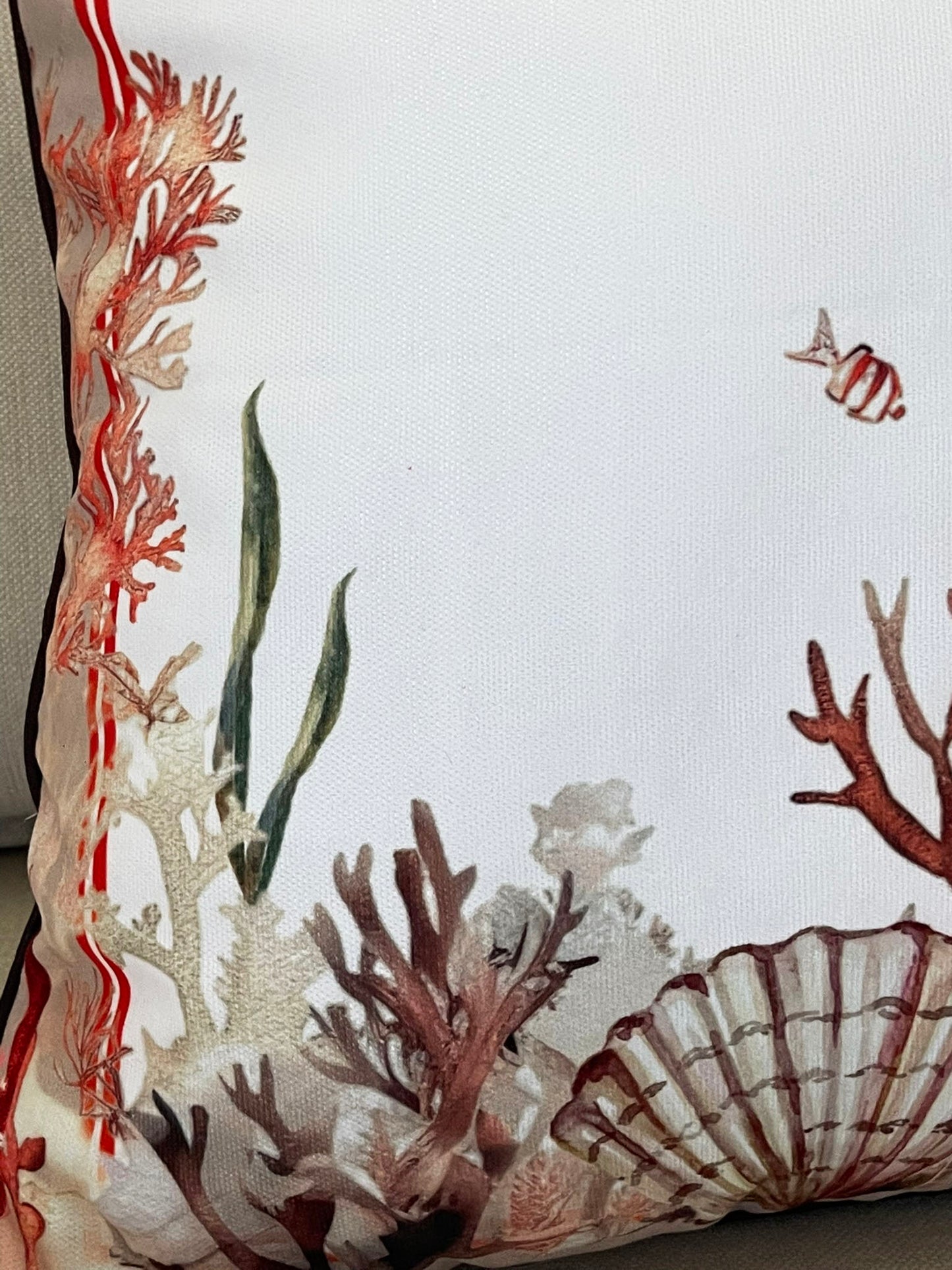 Coastal Coral Cushion Covers Set – Double-Sided Velvet Feel Piping Pillow Covers