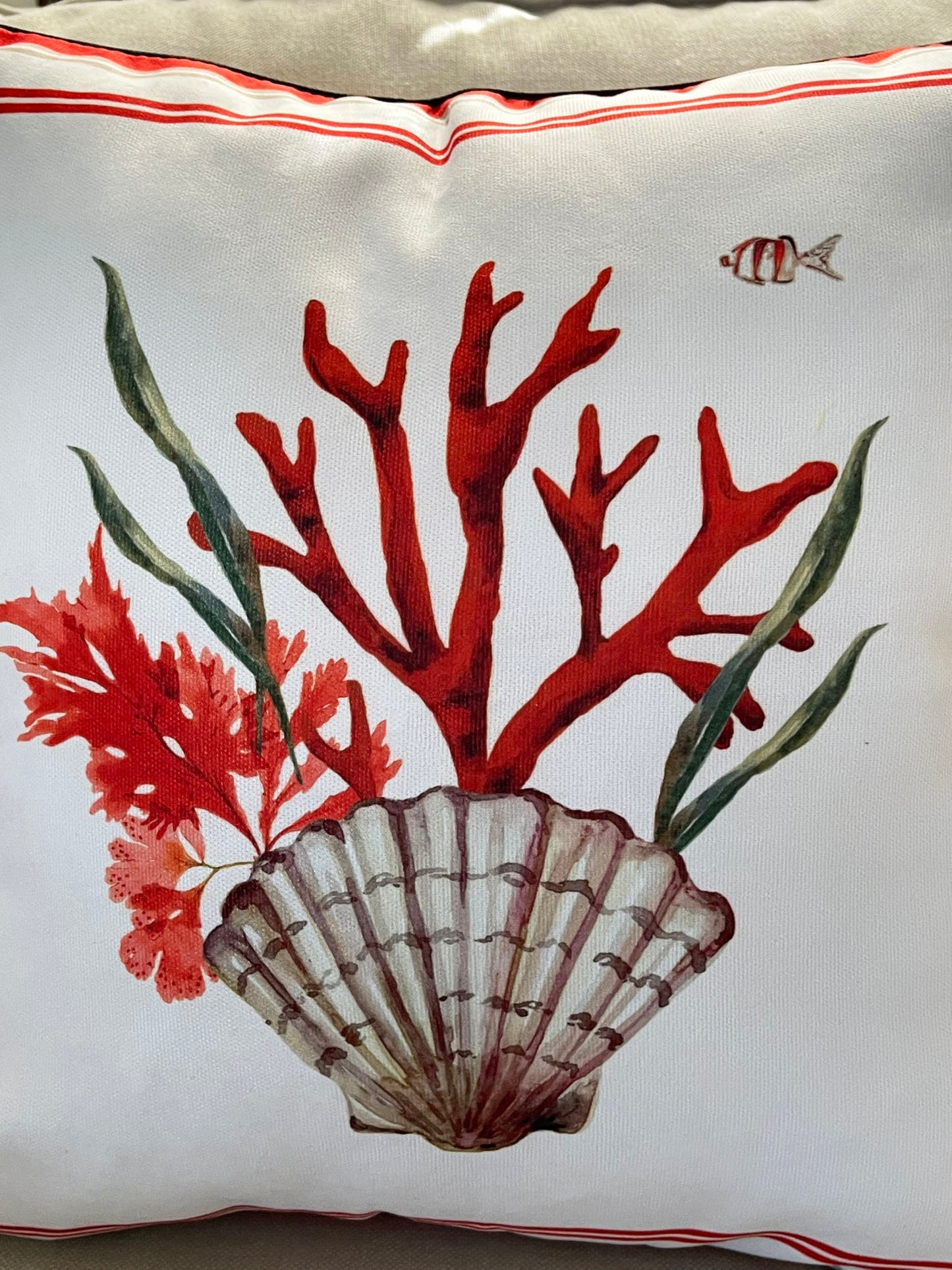 Coastal Coral Cushion Covers Set – Double-Sided Velvet Feel Piping Pillow Covers